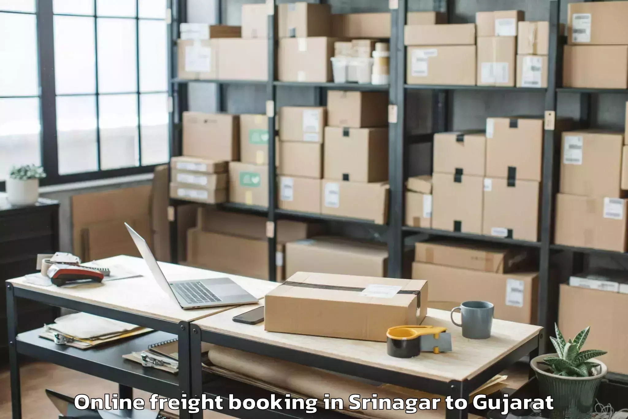 Top Srinagar to Gussar Online Freight Booking Available